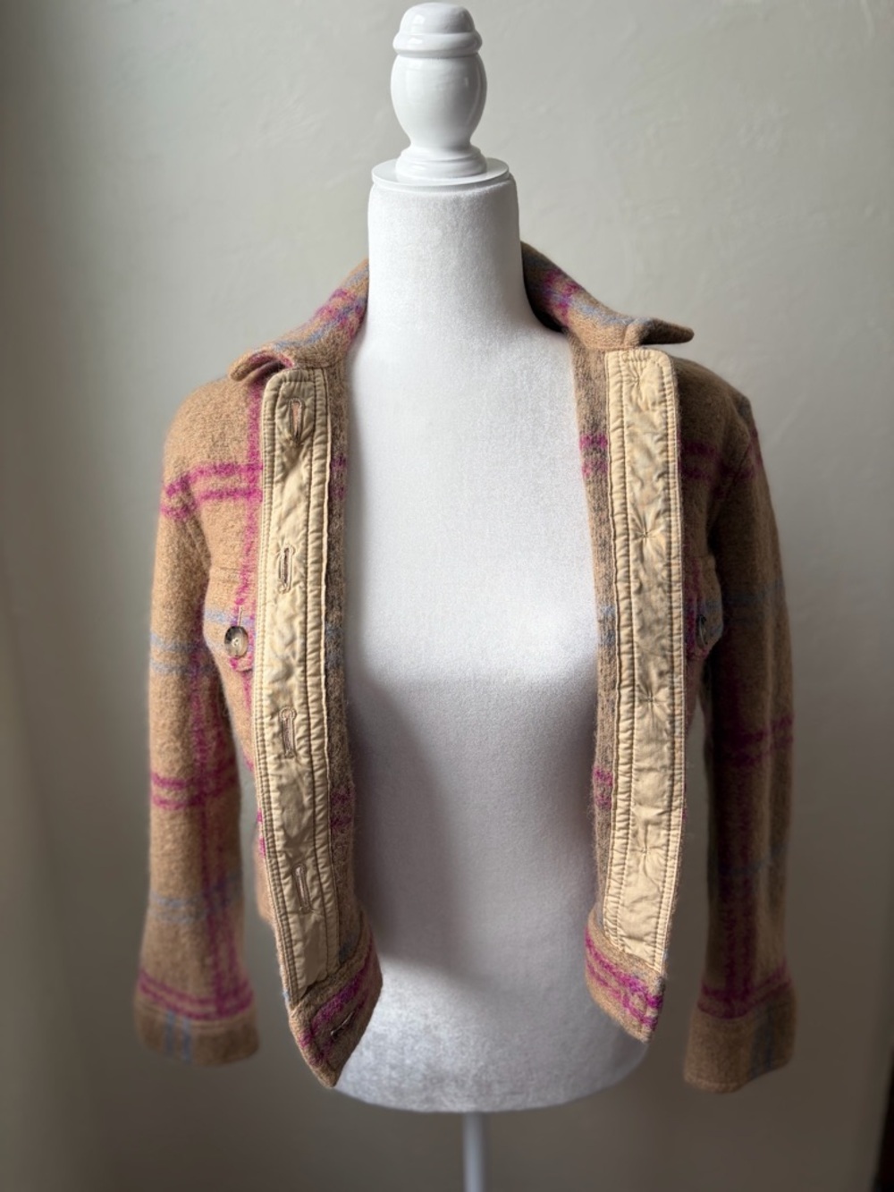 Wilfred Free The Ganna Cropped Shirt Jacket Wool Blend Plaid XS - Picture 8 of 12